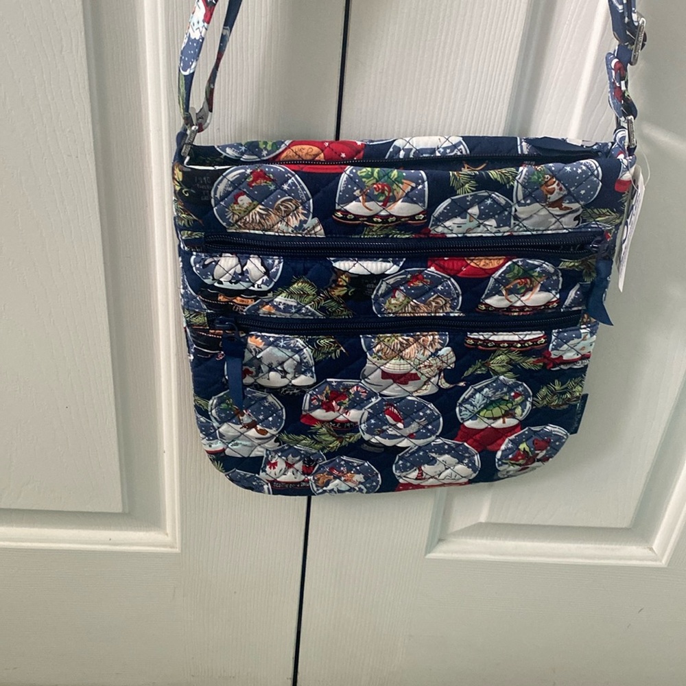 Vera Bradley Triple Zip Hipster Crossbody Bag in Christmas Snow Globe Print